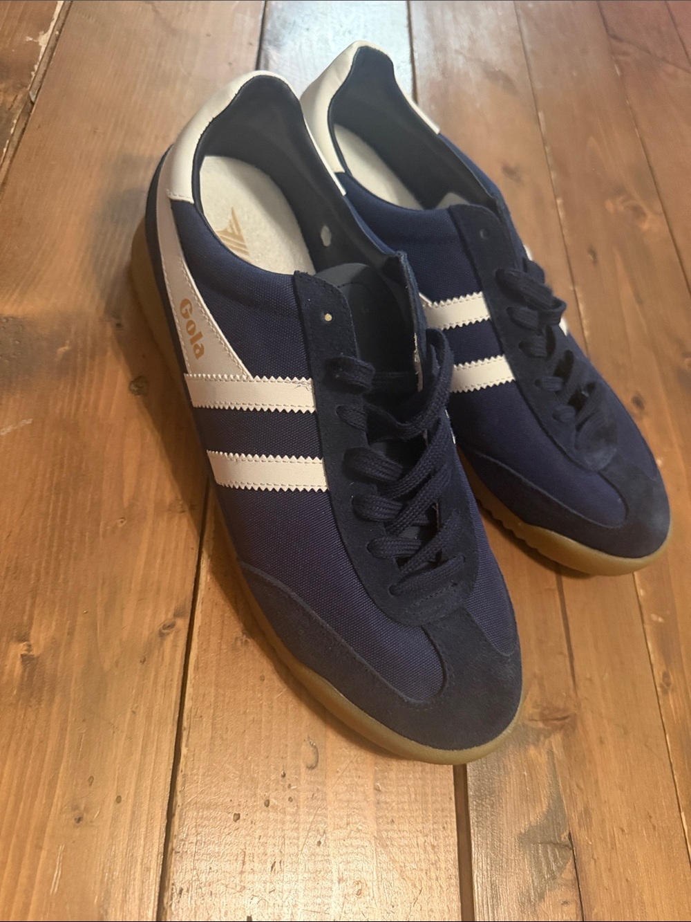 Gola Navy and White Retro Trainer Sneakers